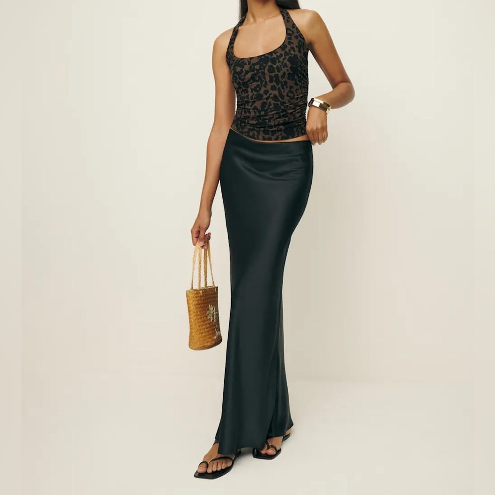 NEW NWT reformation molly knit top small tana leopard print halter neck chic - Picture 4 of 7